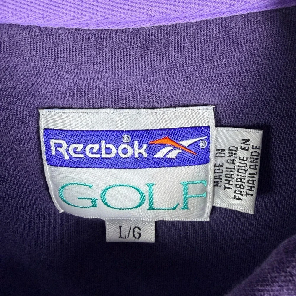 Vintage Reebok Kapalua Golf Polo Shirt Mens Large Hawaii Geometric Purple Green
